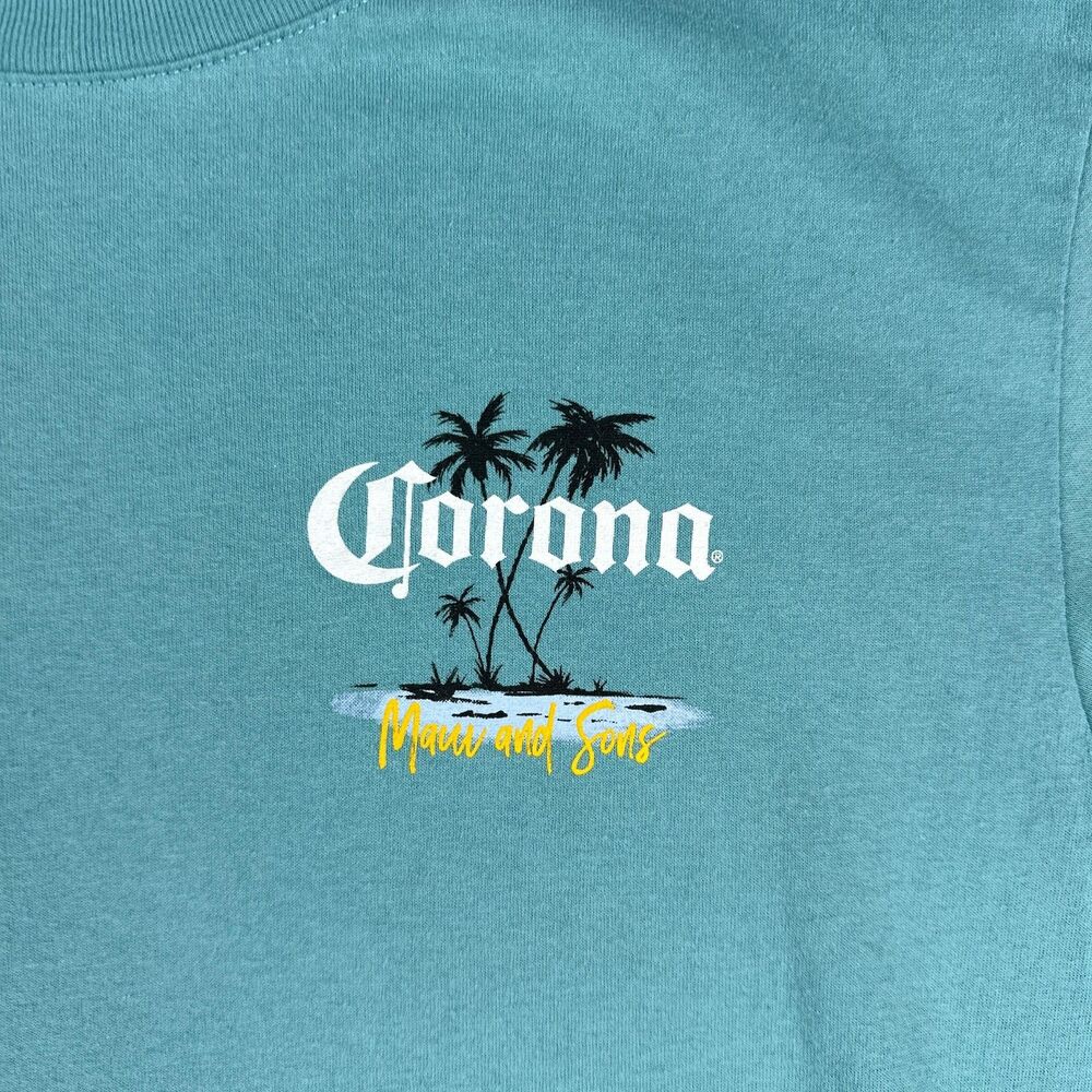 Corona Maui & Sons Corona Shirt Mens M Turquoise Blue SS Beach Tee Graphic - Picture 2 of 7